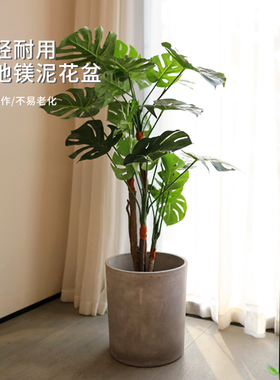 AIXY水泥花盆北欧风格凤尾龟背竹天堂鸟客厅大型花盆落地特大清仓