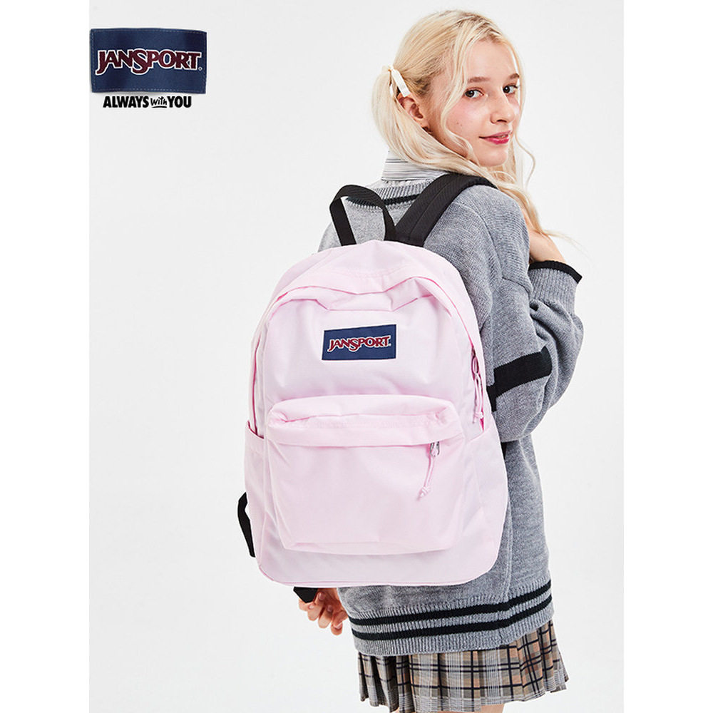 JanSport26年新款经典初高中学生欧若风樱花粉背包ins少女书包