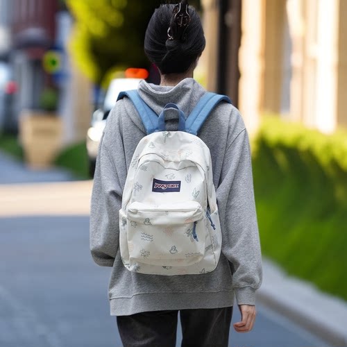 Jansport海岛椰椰系列双肩书包女大容量轻便初中生书包高颜值背包