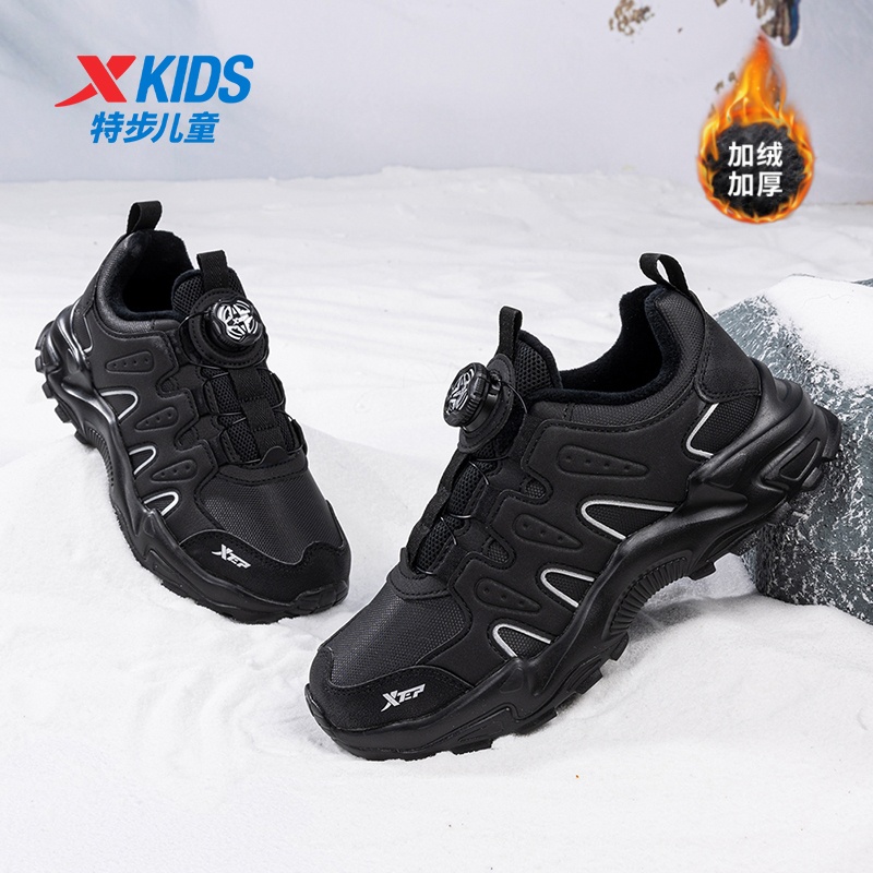 特步儿童官方正品加绒运动棉鞋