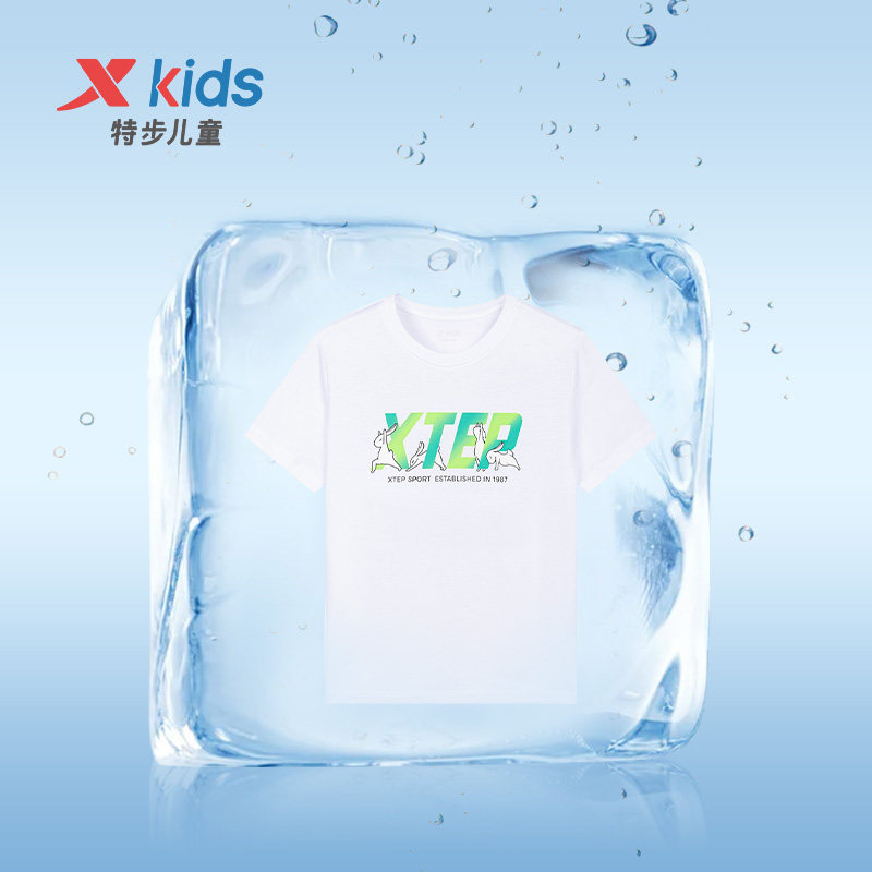 特步儿童t恤男童短袖中大童纯棉图片