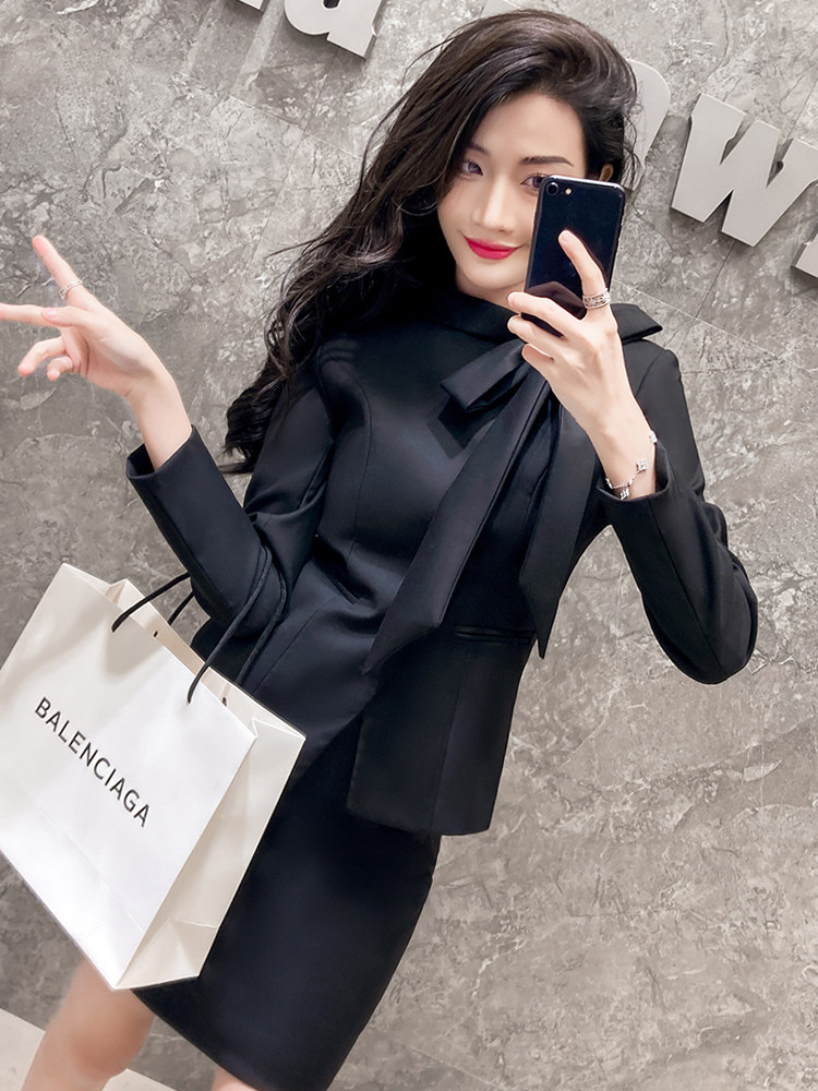 前台工作装女秋冬时尚简约高端空姐职业套装气质小西服主持人正装