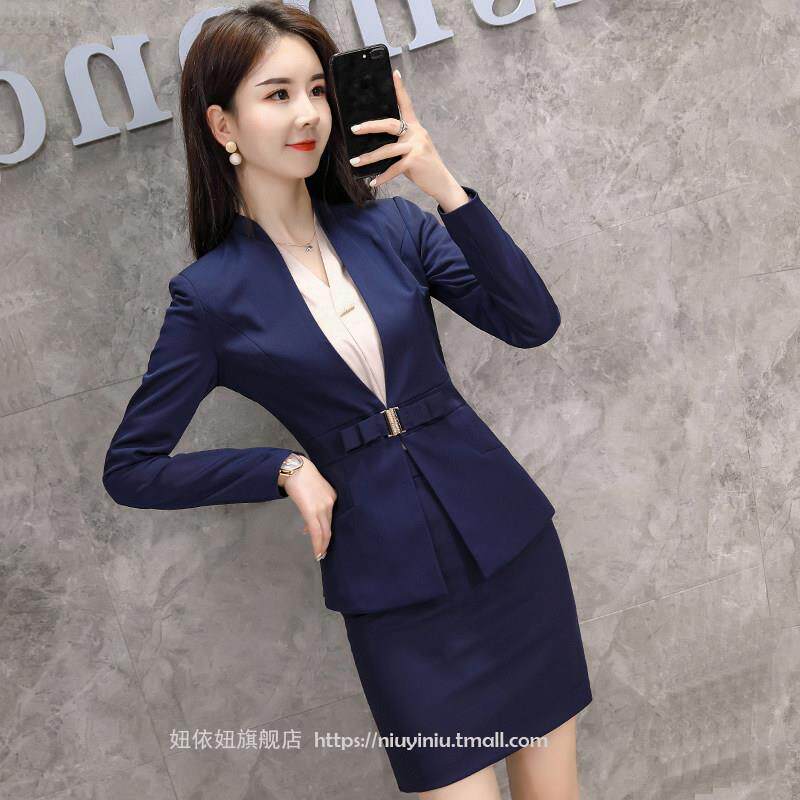 职业装气质女神范西装正装工作服网红洋气套装时尚秋季三件套工装