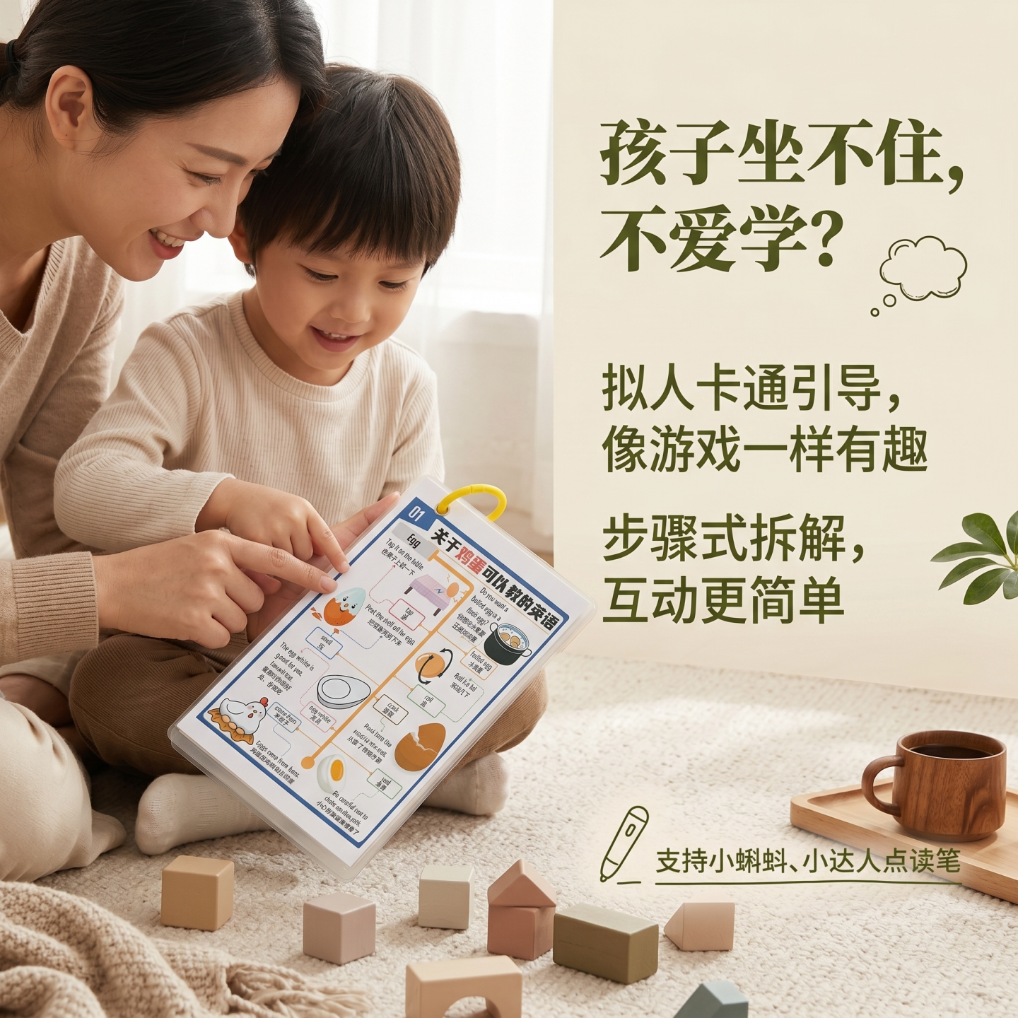 小蝌蚪和小达人点读笔英语闪卡