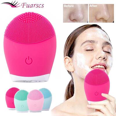Electric Silicone Facial Brush Cleansing Skin Massager Face