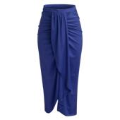 High Skirt休闲开叉弹性半身裙高腰垂褶裙潮 Solid Waist Draped