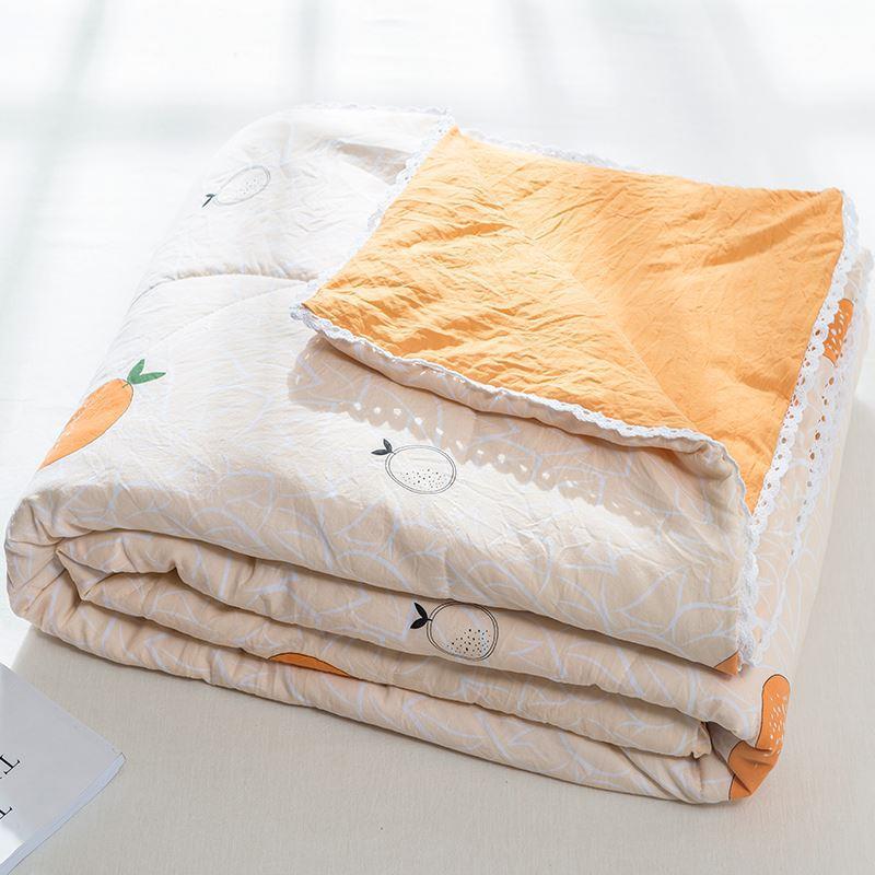 Cotton Summer Quilt 纯棉白色提花空调被 可水洗夏季绗缝薄被新