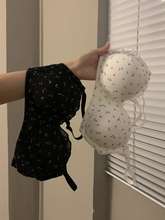 日系甜美小碎花内衣少女无钢圈聚拢小胸防下垂超薄款初中学生文胸