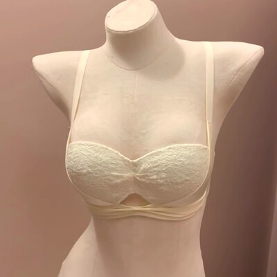 蕾丝半杯内衣女无痕无钢圈聚拢小胸显大圆圆杯上托收副乳文胸套装