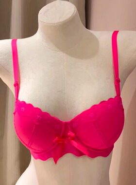 蕾丝拼接内衣女无钢圈小胸聚拢显大aa杯平胸专用上托防下垂文胸罩