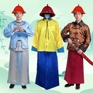 炎蔻清朝黄马褂御前带刀侍卫汉服古装清代宫廷大内士兵轿夫演出服