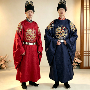 明制圆领袍男中式汉服婚服四补服