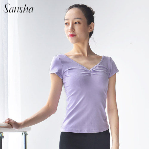 三沙sansha芭蕾舞考级上衣短袖女