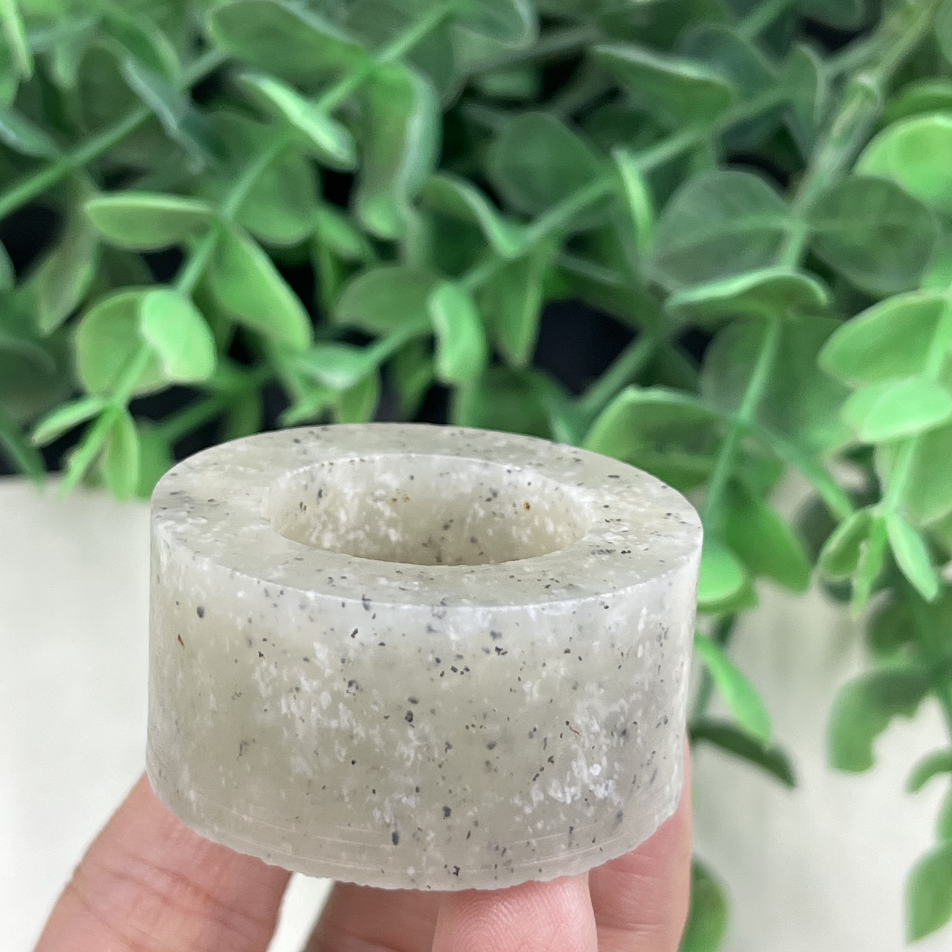 新疆和田玉点墨青花扳指戒指圈口22边角料指环圆圈戒圈下脚料包邮
