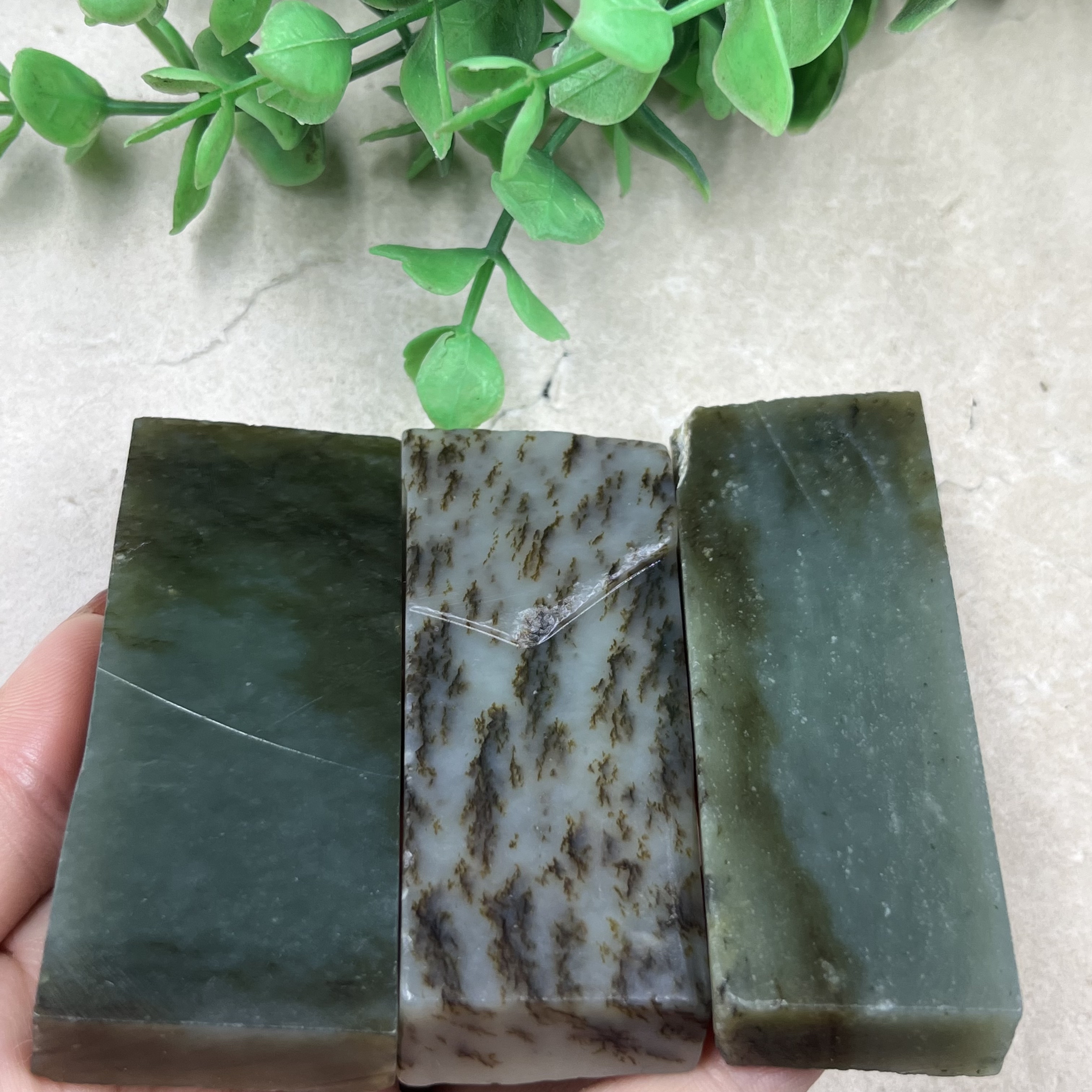 3件价新疆和田玉糖青玉且末牌子边角料玉石料方块料标本料包邮t