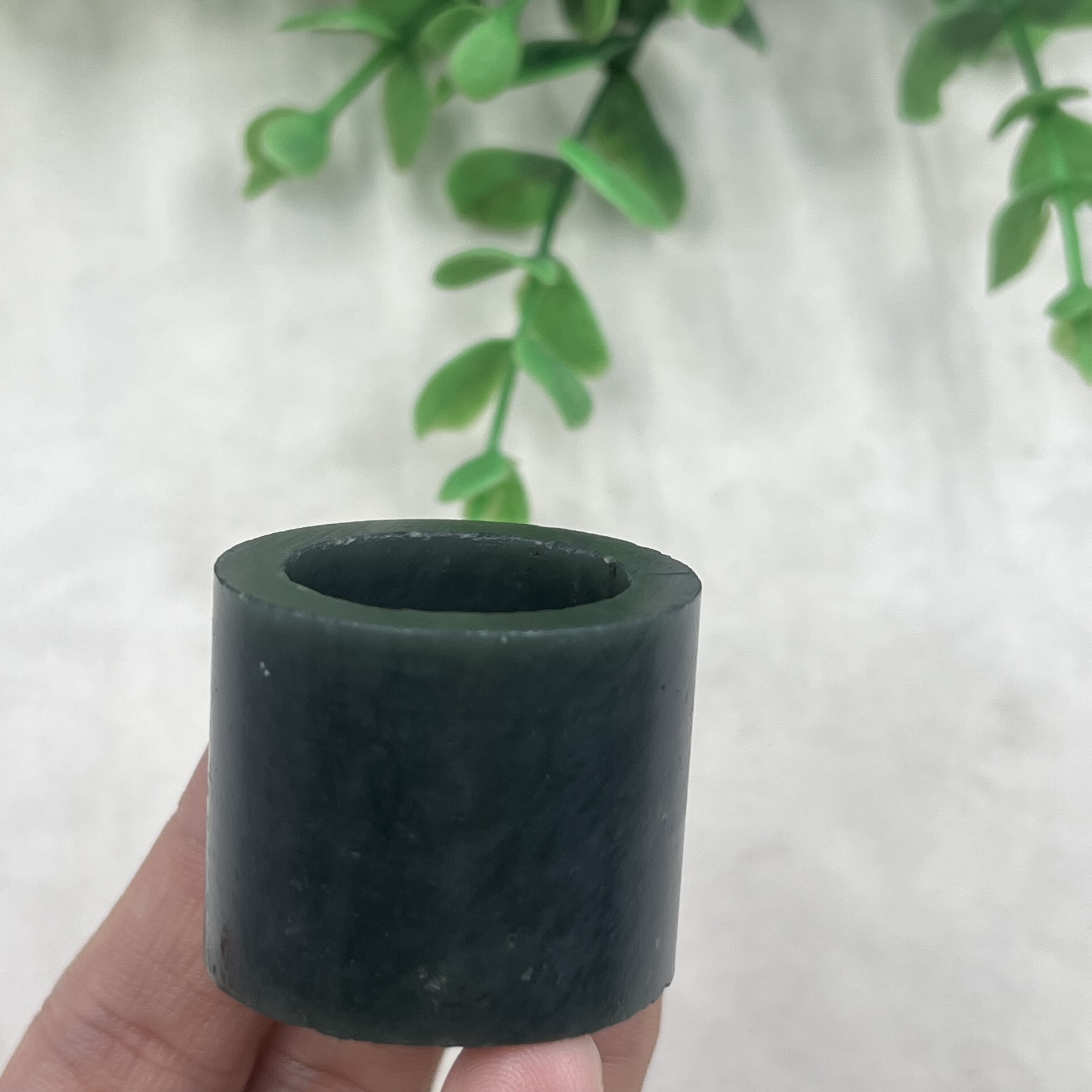 新疆和田玉青玉扳指戒指边角料圈口22指环戒圈玉石料DIY圆圈包邮t