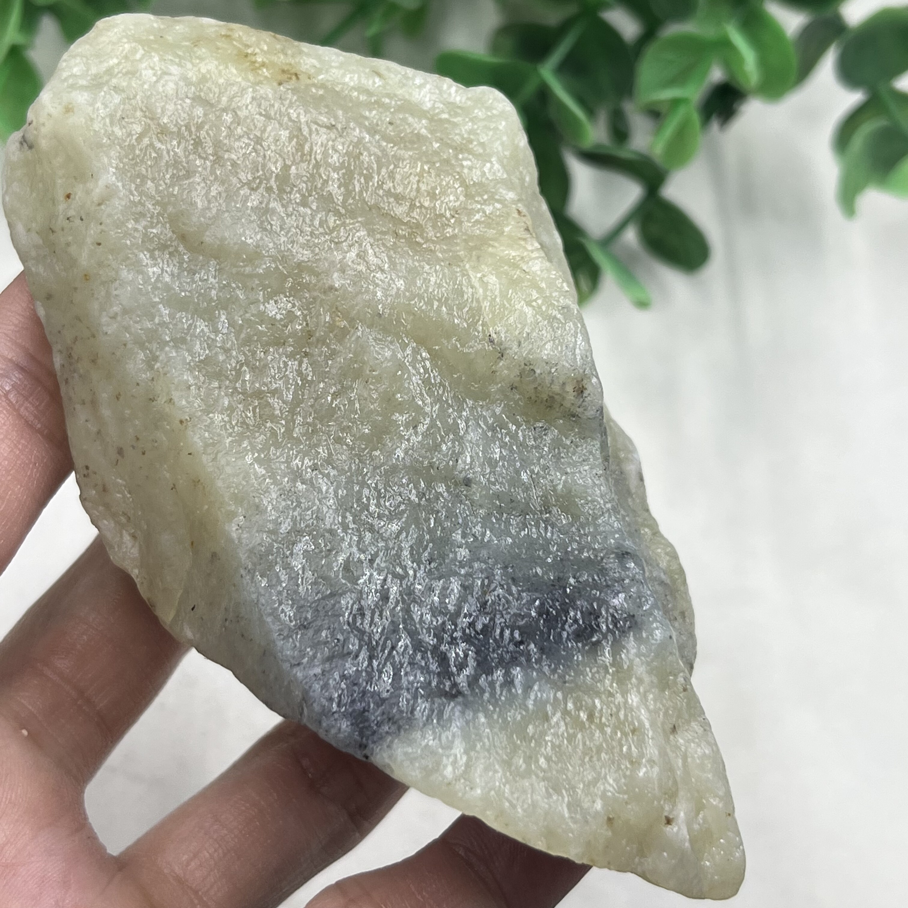 新疆和田玉黄口料带青花原石随型如意毛 料边角料玉石料包邮166克