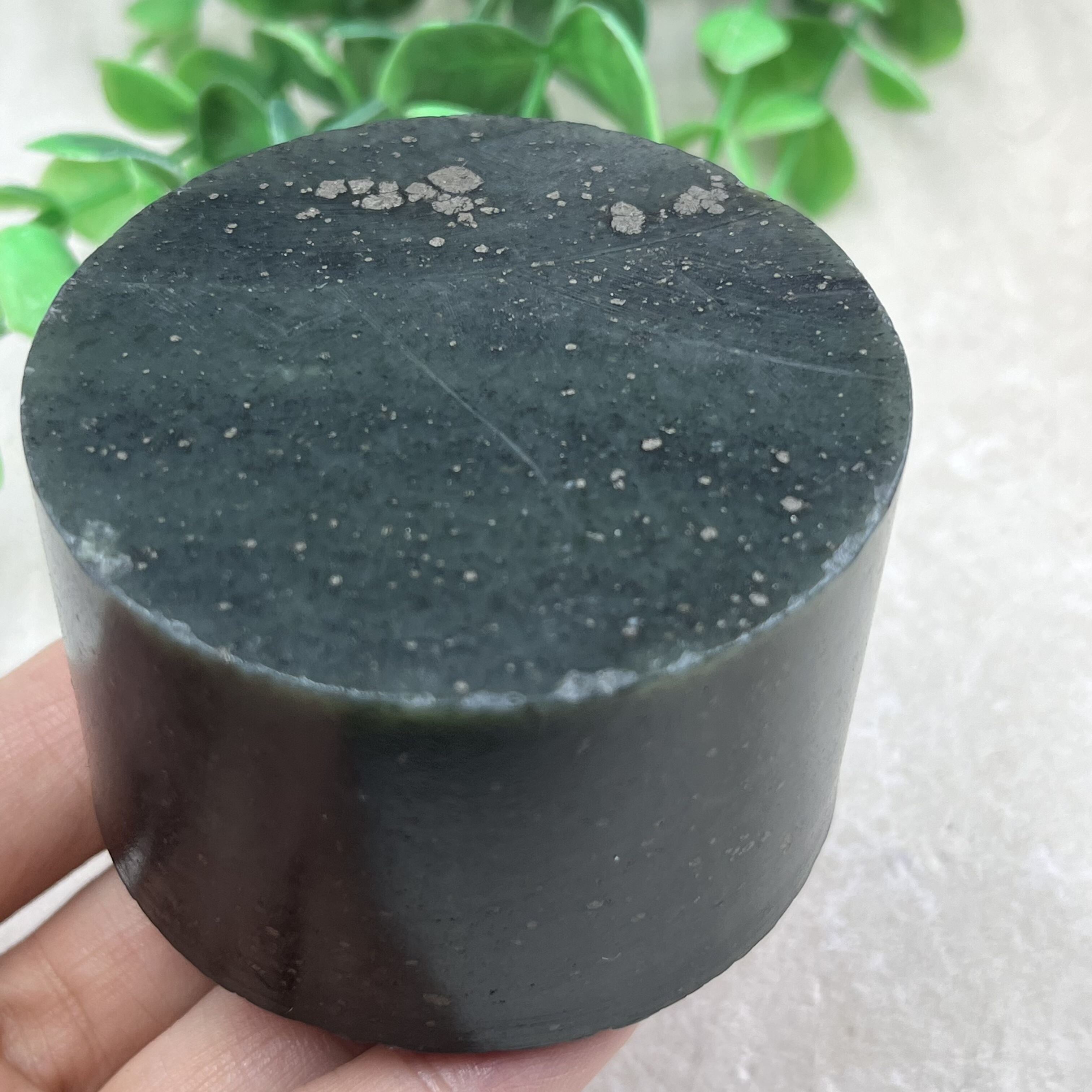 新疆和田玉青花籽圆柱边角料玉石圆型印章镇纸下脚料包邮290克ta
