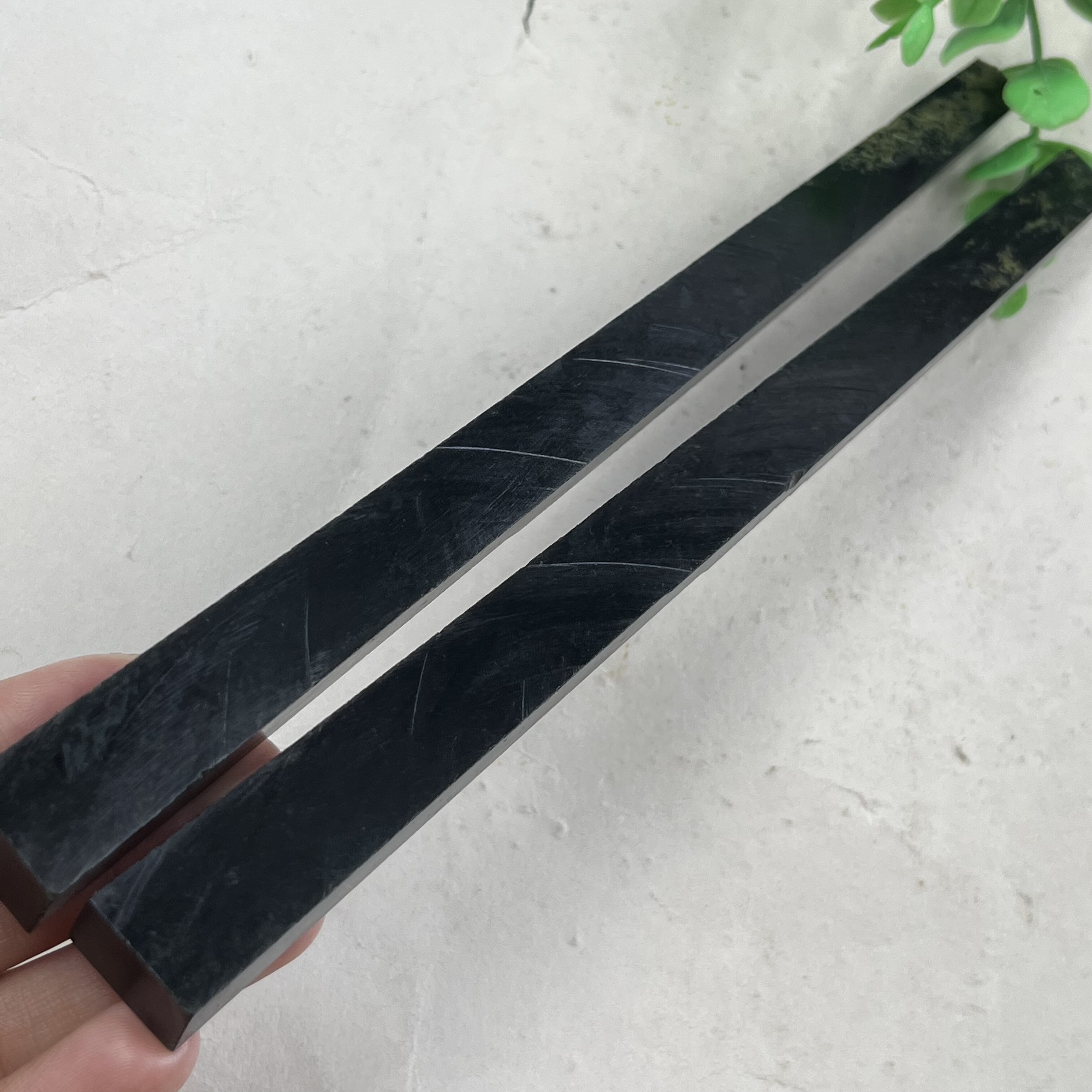 2件价新疆和田玉长条发簪料边角料对尺镇纸镇尺筷子料t包邮20cm