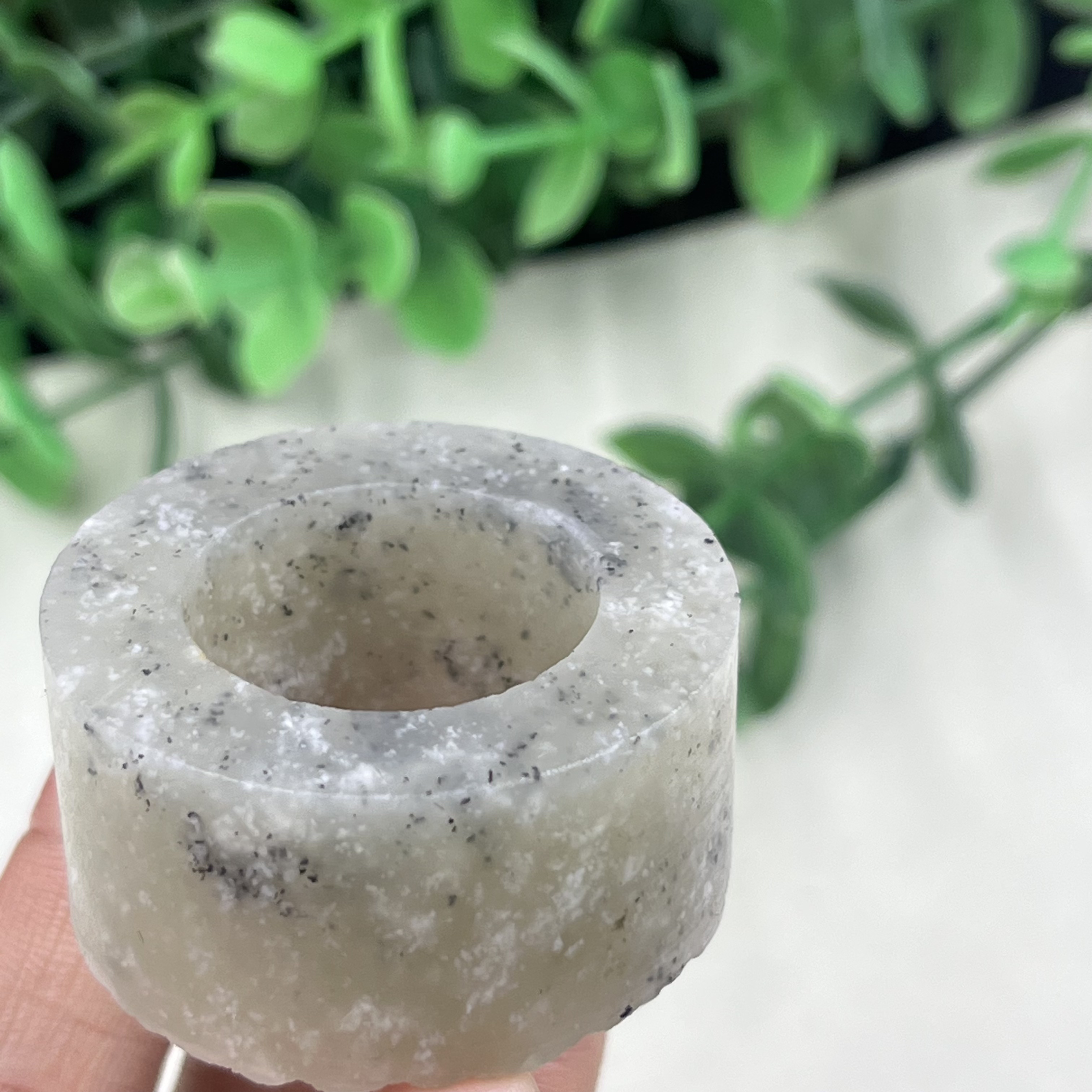 新疆和田玉白玉点墨青花扳指戒指边角料圈口23戒圈手饰毛料包邮t