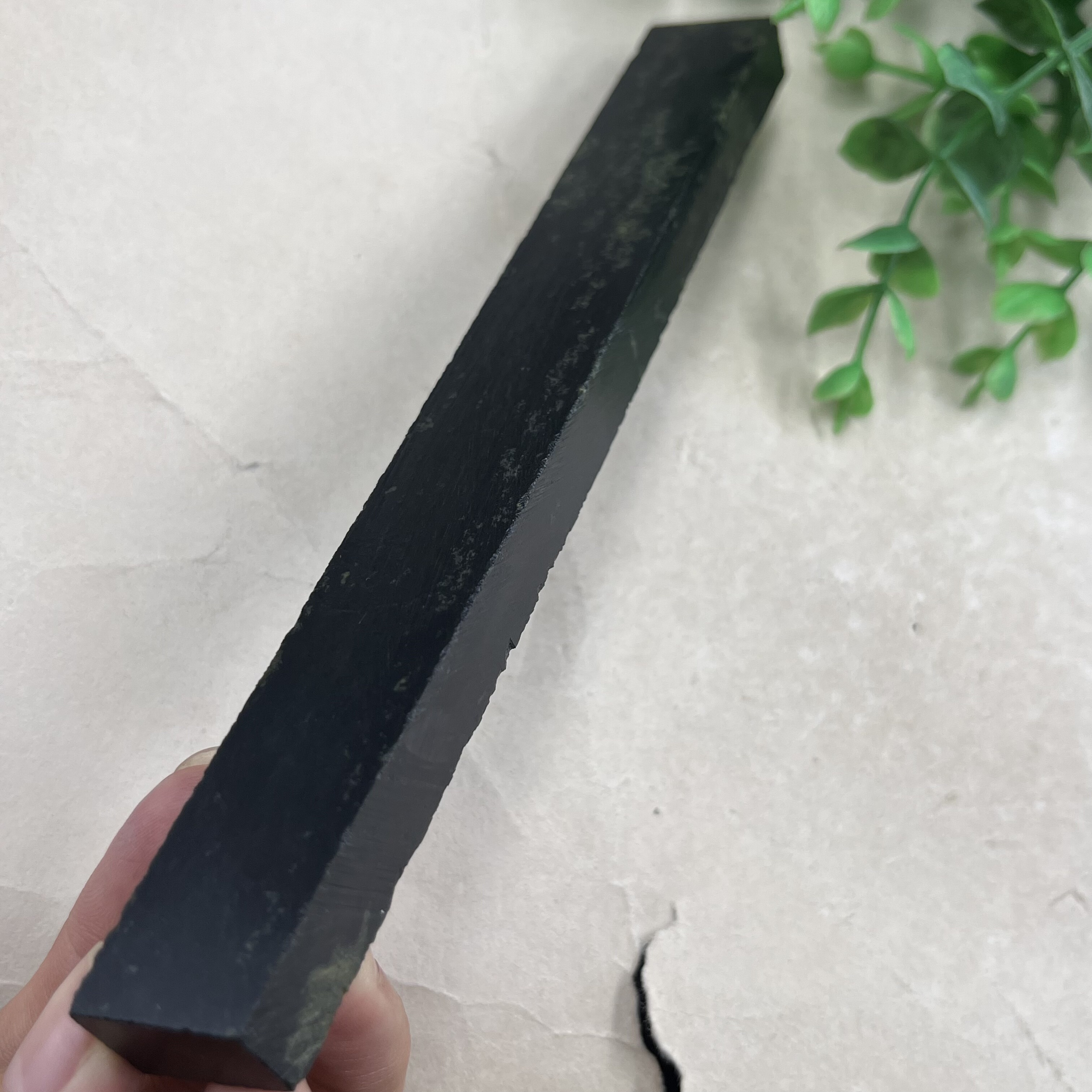 新疆和田玉青玉长条发簪料边角料镇纸镇尺下脚料DIY包邮T长172mm