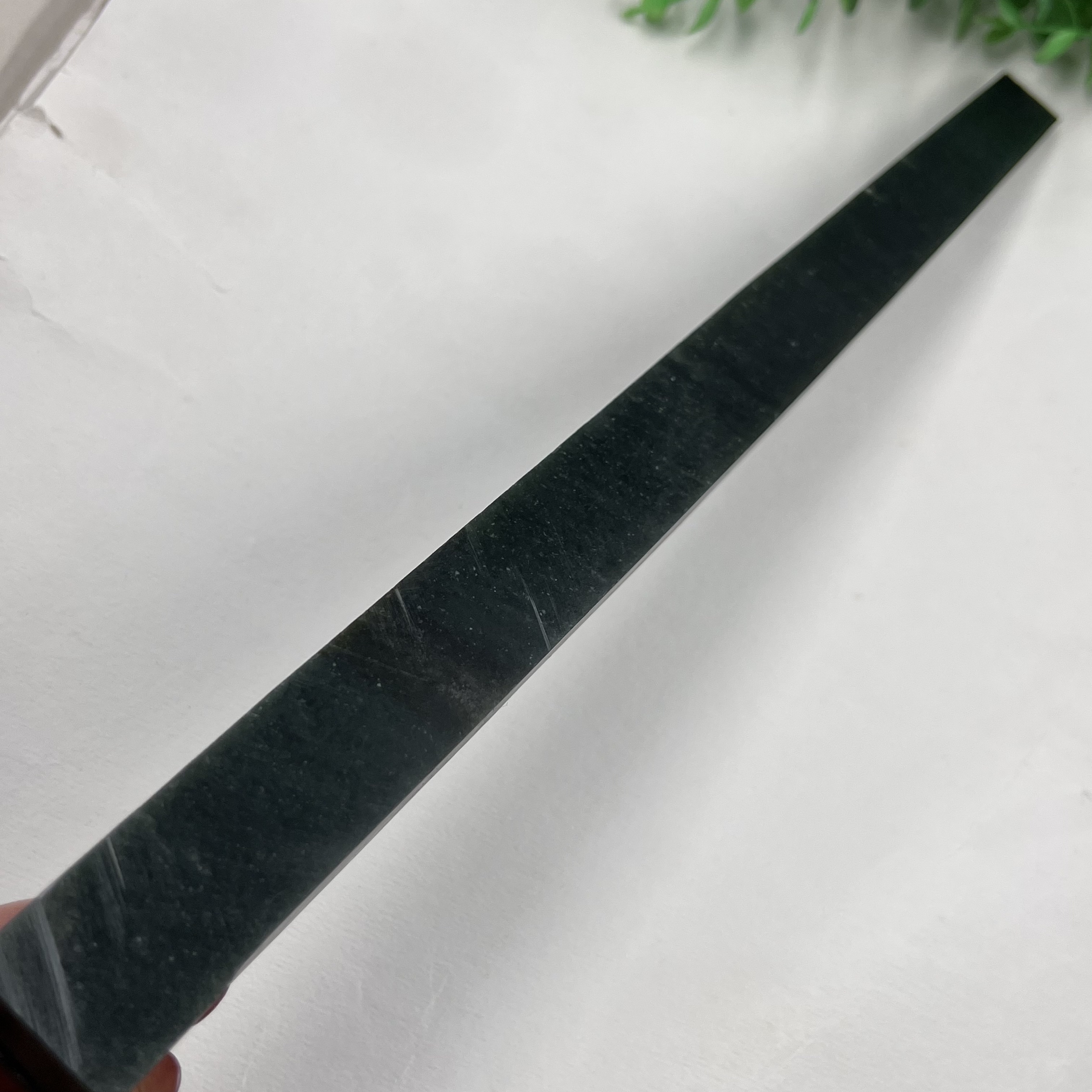 新疆和田玉且末长条发簪料边角料下脚料镇纸镇尺毛料包邮A长28cm