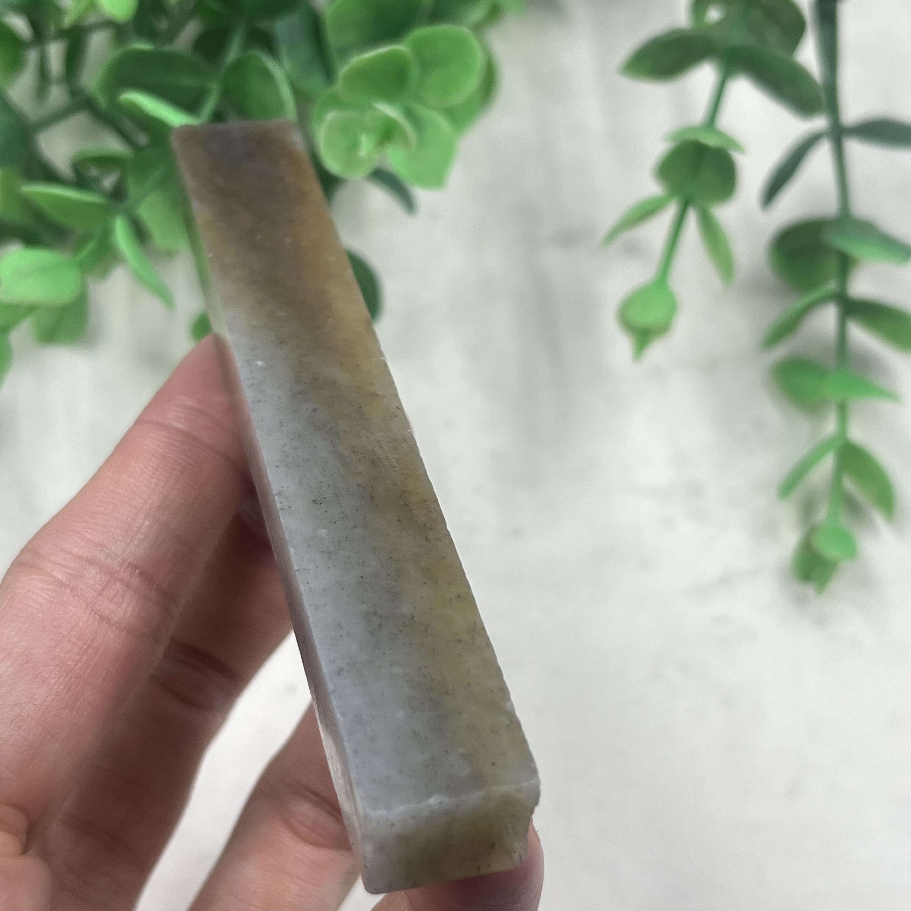 新疆和田玉青花籽且末长条印章把件边角 料玉石料下脚料包邮39克t