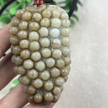 新疆和田玉糖玉红糖且末如意葡萄手把件多子多福挂件吊坠包邮男女