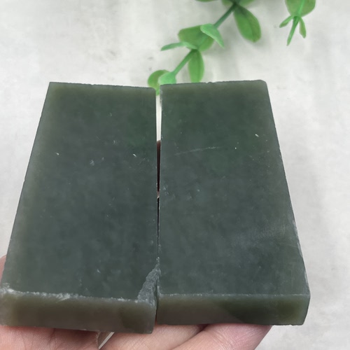 2件价新疆和田玉且末蓝牌子边角料对牌玉石 料下脚料DIY挂件包邮t
