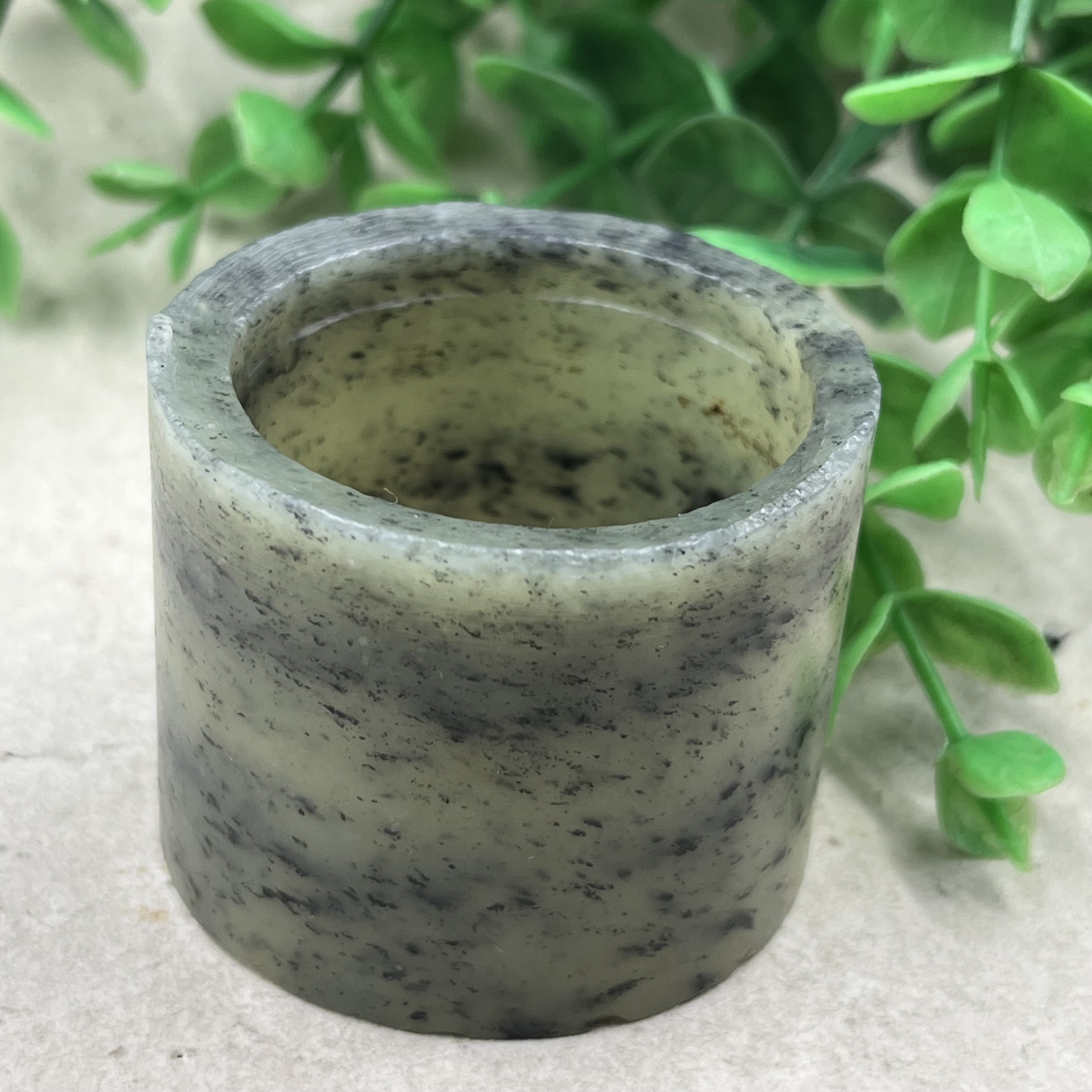 新疆和田玉青花籽圆环平安车挂件边角 料圆圈鱼缸料包邮56克ta