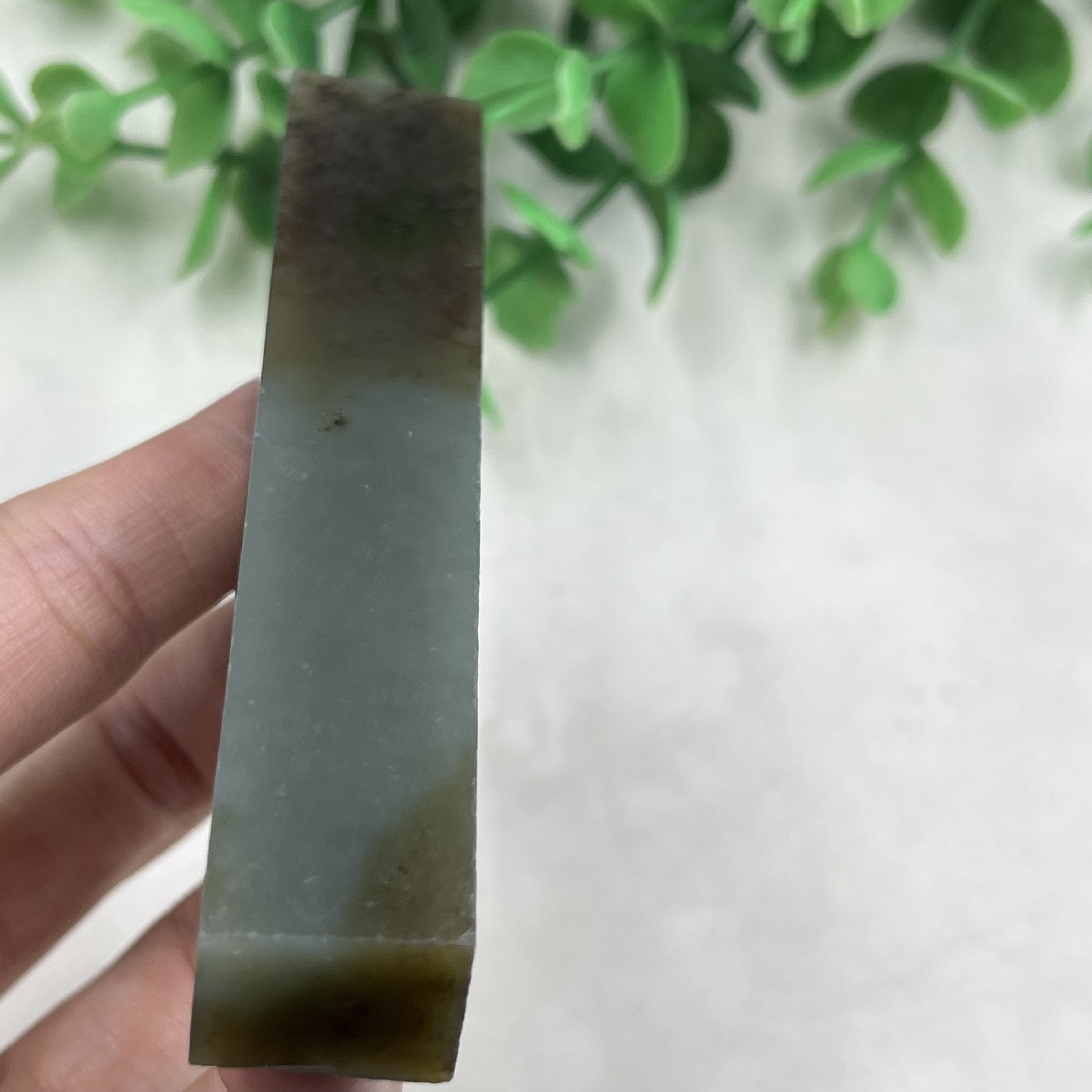 新疆和田玉糖青玉且末印章把件边角料长 条方块料下脚料包邮60克t