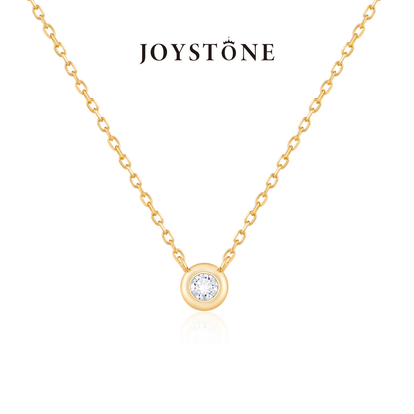 JOYSTONE 暮光永恒培育钻项链D-E级10分 简约精致925银锁骨链女