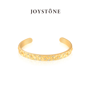 开口轻奢高级感镀金锆石手环 JOYSTONE风栖手镯女 女神节礼物