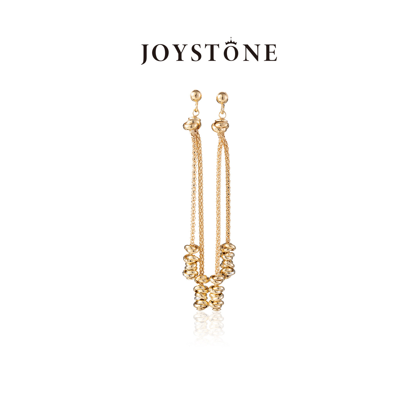 JOYSTONE 意大利纽扣流苏耳环女18K镀金高级轻奢复古高级设计耳饰
