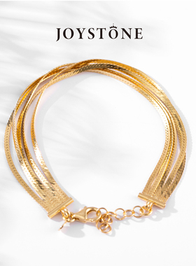 JOYSTONE意大利新款5股金色蛇骨手链女2025新款 轻奢复古优雅简约