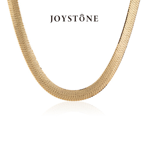 joystone意大利银镀金爆闪蛇骨链