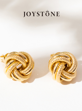 JOYSTONE意大利纽扣耳钉女 欧美轻奢小众设计感复古简约百搭耳饰