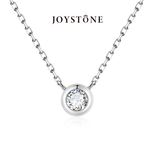 JOYSTONE 暮光永恒培育钻项链D-E级10分 简约精致925银锁骨链女