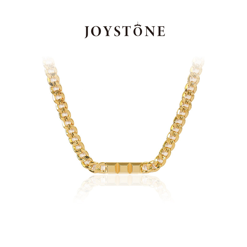 【张雯同款】JOYSTONE巧克力排块项链新款高级镜面时尚ins古巴链