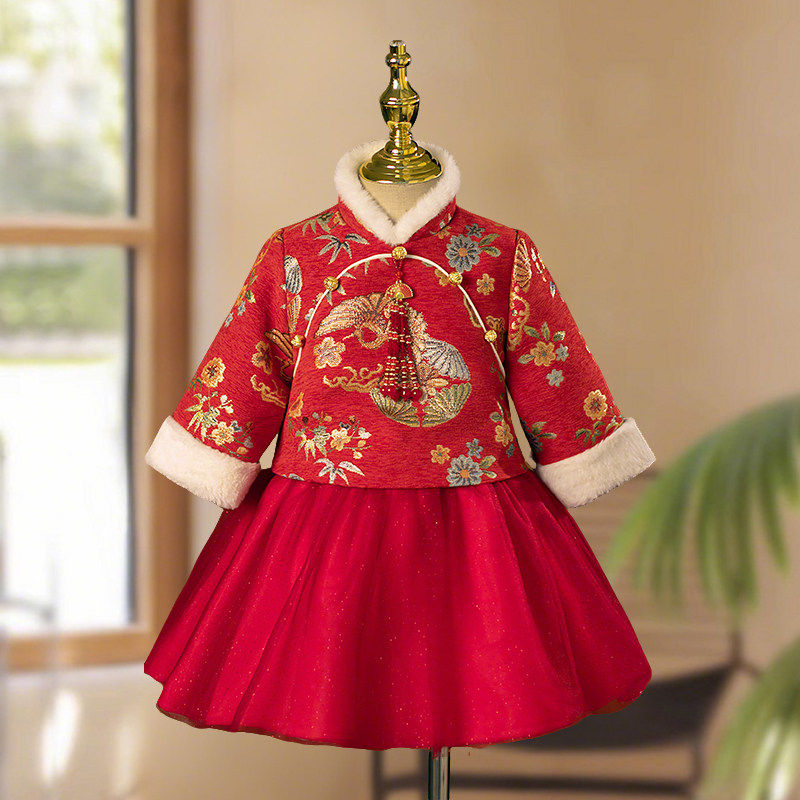 女童礼服公主裙中国风新年拜年服红色刺绣喜庆加厚棉衣套装演出服,童装/婴儿装/亲子装,儿童礼服,淘宝优惠券,粉丝福利购,淘宝优惠卷