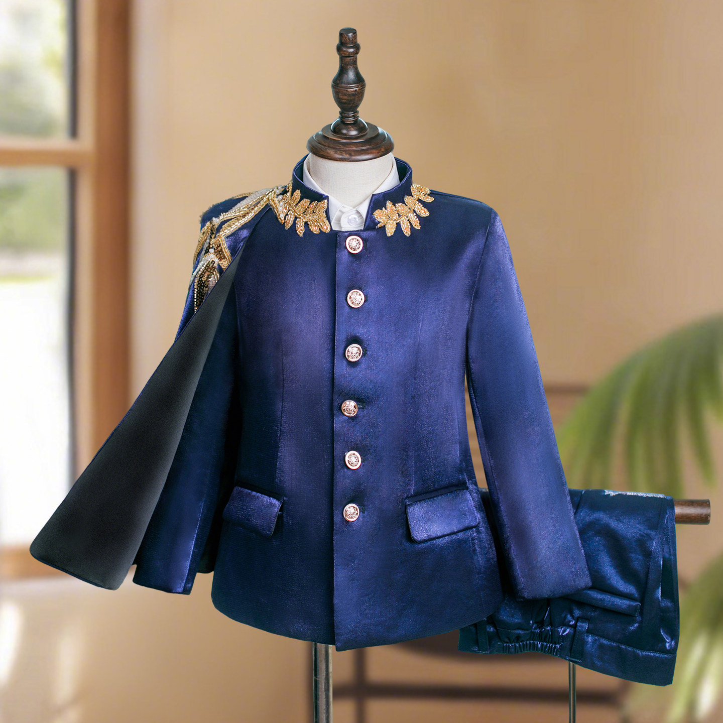 男童礼服高端走秀儿童西装套装小男孩小西服绅士主持人钢琴演出服