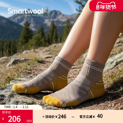 Smartwool新品徒步定向减震踝袜户外短袜美利奴袜羊毛运动袜2479
