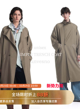 【Row风】Unvesno(UN)Row风老钱简约立领宽松廓形秋休闲长款风衣