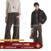 复古打折休闲裤 秋 NewRetro美学 双金属扣腰带 Unvesno