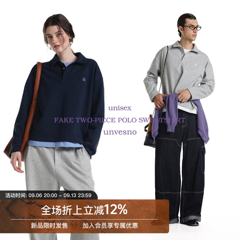 学院风高智感休闲Polo卫衣图片
