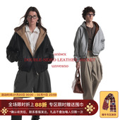 Row风进口保暖仿真皮卫衣连帽皮衣外套夹克 双面穿 Unvesno