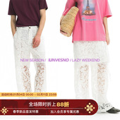 复古提花蕾丝镂空宽松休闲长裤 Unvesno &芭蕾风屁帘半身罩裙