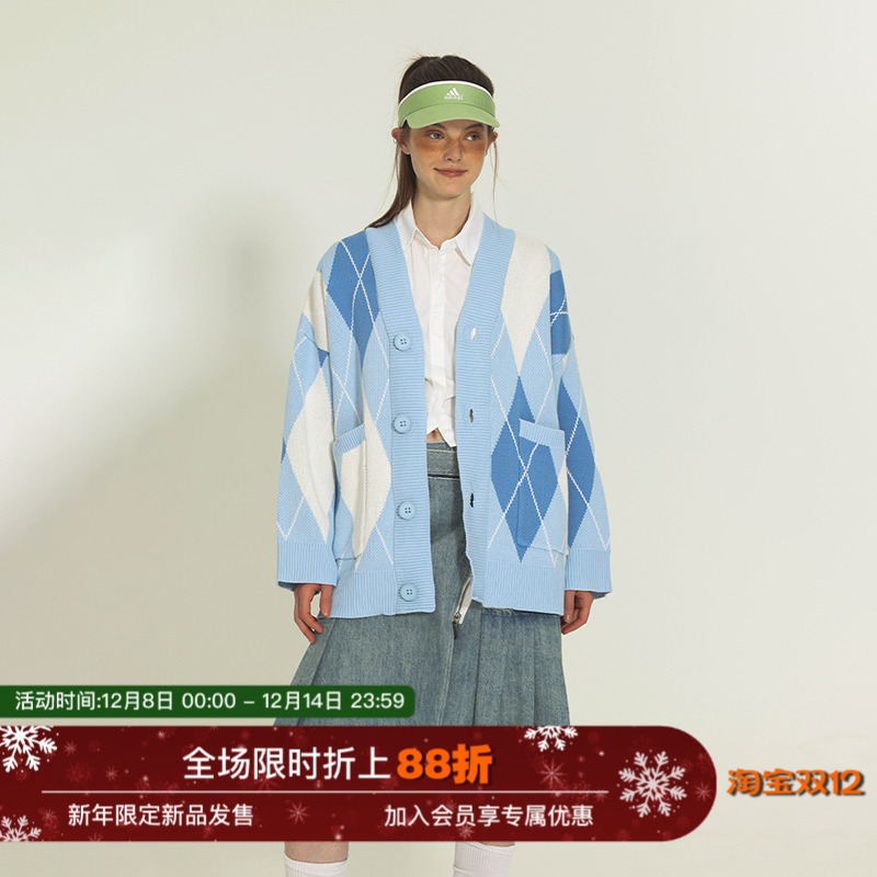 情侣菱格针织衫王鹤隶同款重磅