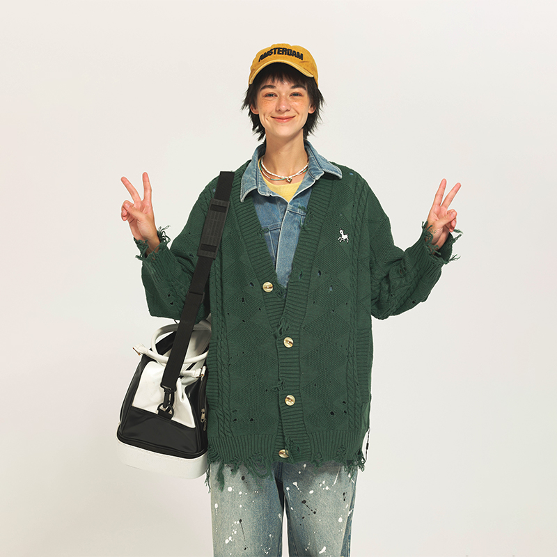 慢步开衫UNVESNO针织毛衣