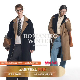 Unvesno 100%澳毛 Row老钱重磅双面呢保暖手工大衣 双面穿